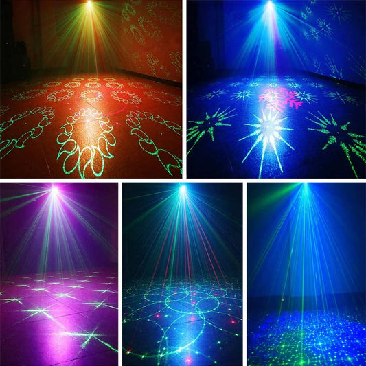 DJ Disco Stage Party Lights, LED Sound Activated Light RGB Flash Strobe Projector with Remote Control for Christmas Halloween Decorations Karaoke Pub KTV Bar Dance Gift Birthday Wedding